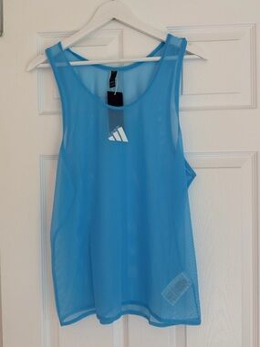 Adidas Pro Bib Blue Mesh Training Tank Top NWT S/M